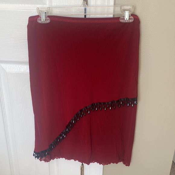 Red, petit pois long sleeve shirt and skirt set size M - Picture 2 of 3
